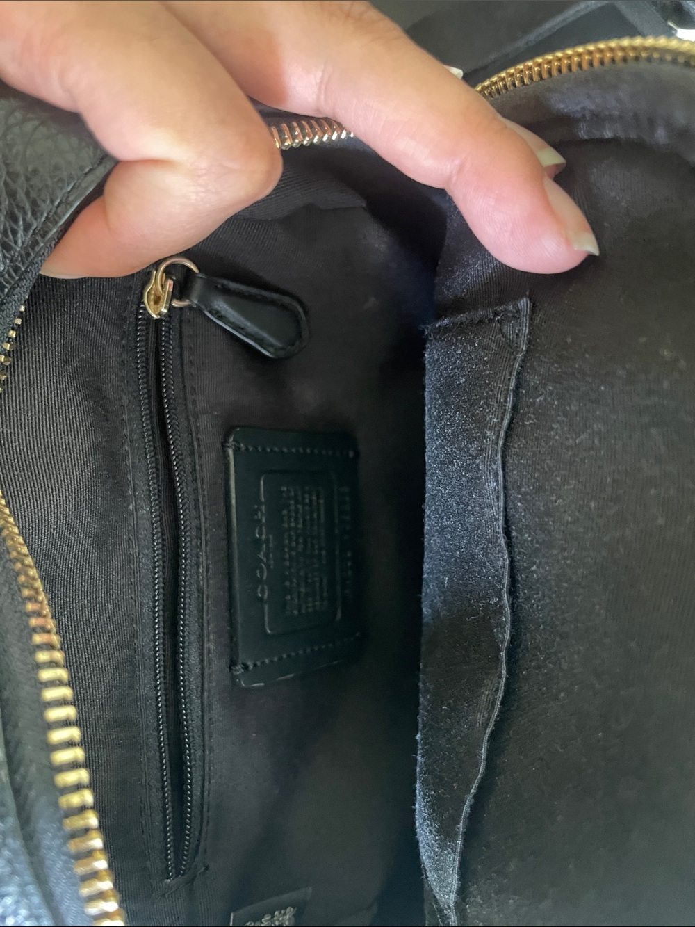 Coach mini Black Pebbled Backpack with Gold Details - Picture 7 of 8